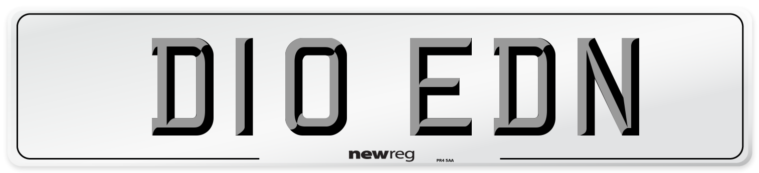 D10 EDN Number Plate from New Reg